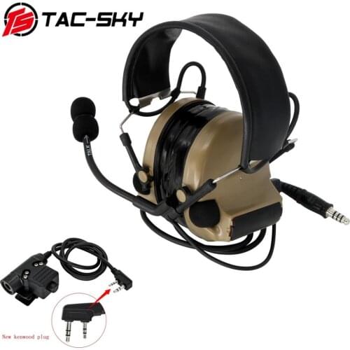 TAC-SKY COMTAC II silicone earmuffs tactical peltor comtac noise reduction pickup military headphones and tactical ptt U94 PTTDE