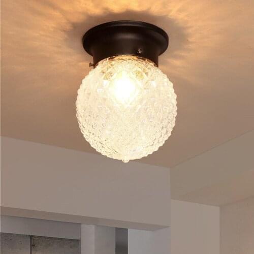 Nordic Vintage Glass LED Ceiling Lights For Kitchen Hallway Balcony Porch Retro Ceiling Lamp Plafon LED Lamparas De Techo