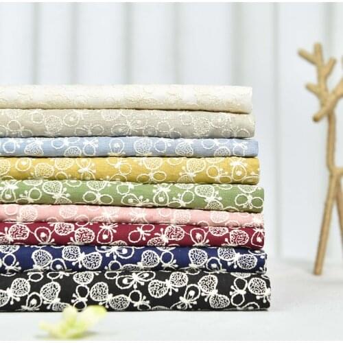 50cm*120cm/piece,Butterfly Embroidery Cotton hHemp Cloth,Clothing,Skirt,Tablecloth,Curtain,Decorative Fabric,DIY Manual Material