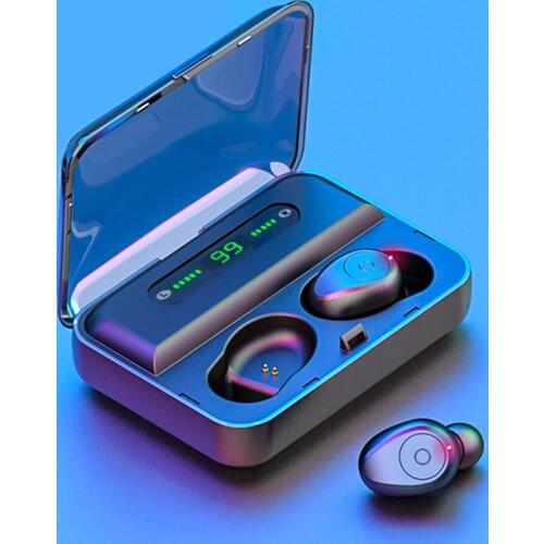 TWS Bluetooth 5.0 Headset With Display Charging Bin Binaural Wireless Stereo Noise Reduction Headphone Large Capacity Headset