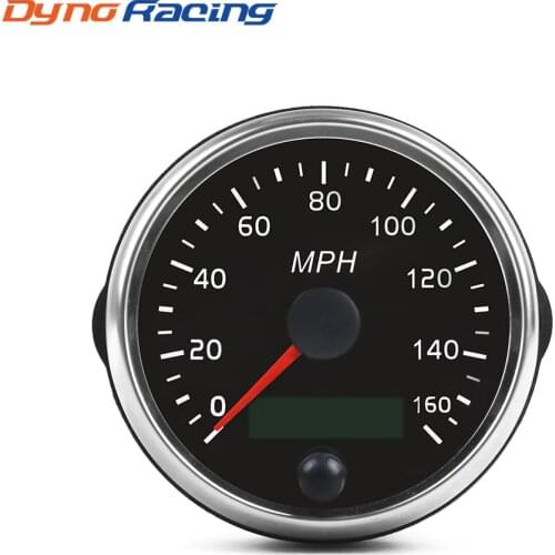 85mm Universal Speedometer 160MPH Speed Gauge Meter With White/Amber Backlight 12V 24V With LCD For Car Truck Boat Motor