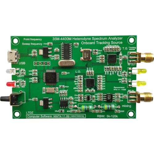Spectrum Analyzer USB LTDZ 35-4400M Signal Source with Tracking Source Module RF Frequency Domain Analysis Tool DIY Tools
