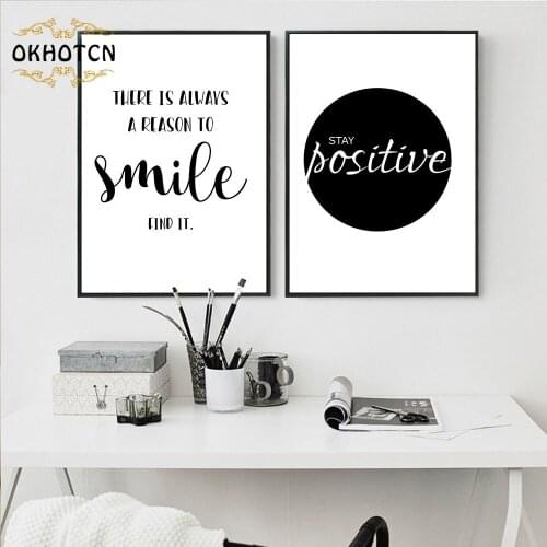 Inspirational Simple Quotes Posters And Prints Black And White Wall Art Canvas Painting Education Picture Modern Home Decoration