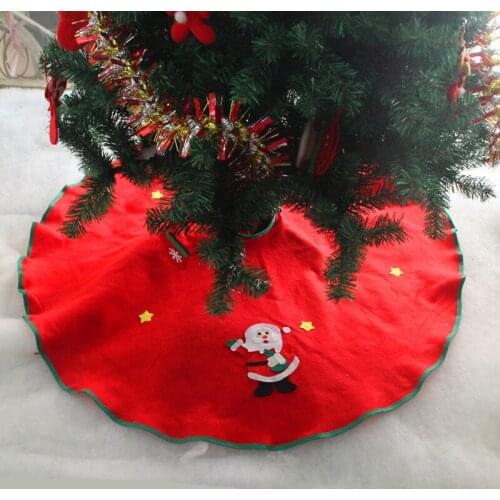 Y236 Christmas Decorations For Home Straight Edge 90CM Non-Woven Christmas Tree Skirt Aprons Home Decoration