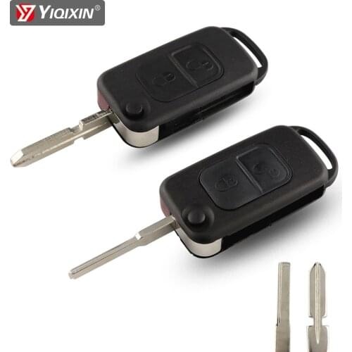 YIQIXIN 2 Button For Mercedes Benz SLK E113 A C E S W168 W202 W203 W210 B200 A160 W124 Remote Car Key Shell Fob Cover Case Flip