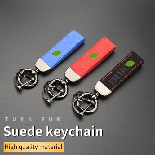 Suede Key Strap Buick Logo Key Ring for Buick Regal Lacrosse Encore GX Excelle GT/XT Verano GL6 Envision GL8 Keychain