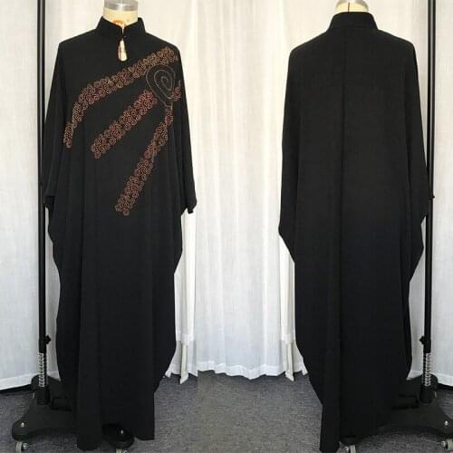 Plus size bat sleeve Muslim Abaya Arab Beading RobesJilbab Dubai Muslims Women Dresses Islamic dress F3008
