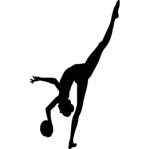 11.1CM*18.4CM Interesting Gymnastic Sports Silhouette Decor Vinyl Car Sticker Black/Silver S9-0491