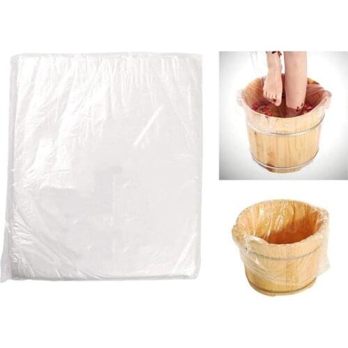 80pcs Home Bath Basin Bag Sanitary Skin Care Pedicure Spa Lightweight Foot Tub Liner Disposable Transparent Environmentally