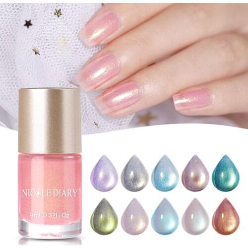 9ml NICOLE DIARY Shell Nail Polish Series Polish Shell Nail Polish Shiny Glitter Long Lasting Nail Art varnish