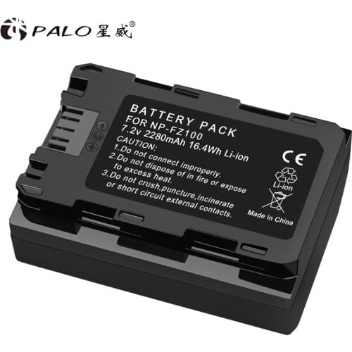 PALO NP FZ100 NP-FZ100 2280mAh FZ 100 Battery batteries for Sony NP FZ100 Battery For Sony A9, A7R III, A7 III DSLR Camera