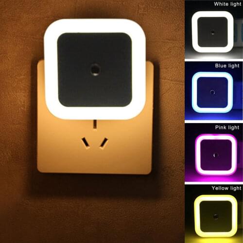 US/EU Mini LED 0.5W Night Light Control Auto Sensor Baby Bedroom Lamp square White yellow AC110-220V LED night light for baby