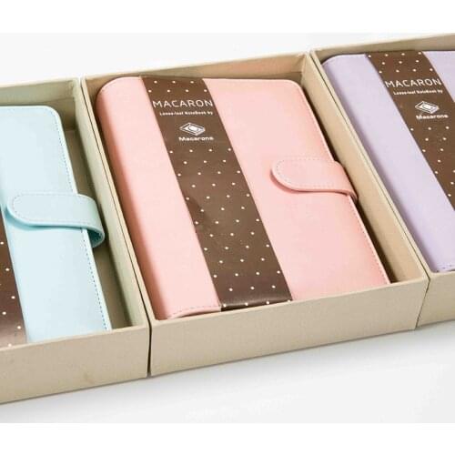 Macaron Leather Spiral Notebook Original Office Personal Diary/week Planner/agenda Organizer Cute Ring Stationery Binder A5 A6