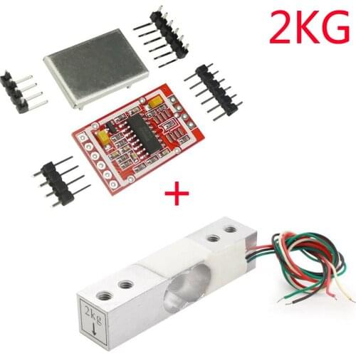 2KG Digital Load Cell Weight Sensor Portable Electronic Kitchen Scale + HX711 AD Weighing Sensor Module Metal Shied for Arduino