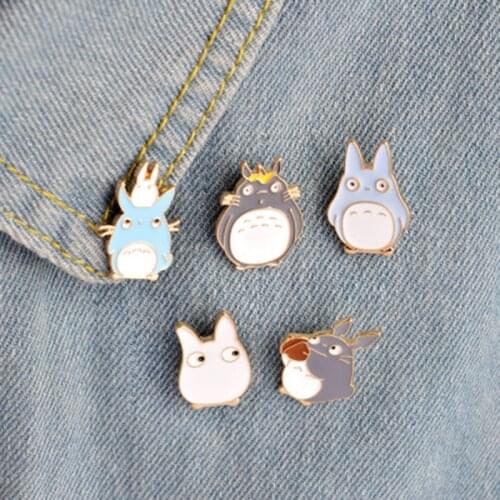 Kids Jewelry My Neighbor Comic Totoro Enamel Pins Chinchilla Brooches Shirt Bag Badge Cartoon Animal