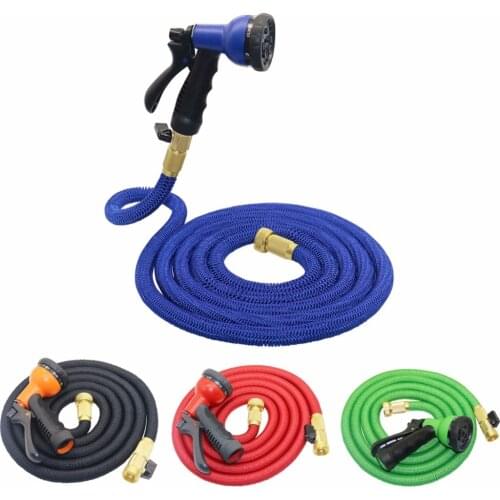 25FT-50FT Expandable Magic Flexible Garden Water Hose with 8 Patterns Spray Gun For Vehicle cleaning and Gardening Watering