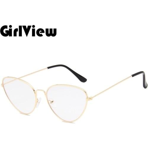 GIRLVIEW Vintage Cateye Sunglasses Women Retro Small Cat Eye Sun Glasses Brand Designer Colorful Eyewear For Female
