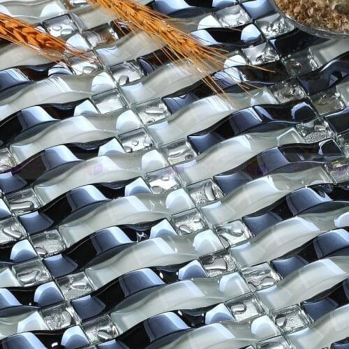 Hot sale Arched iridescence crysatl glass mosaic tile for kitchen backsplash bathroom wall tile DIY home decoration