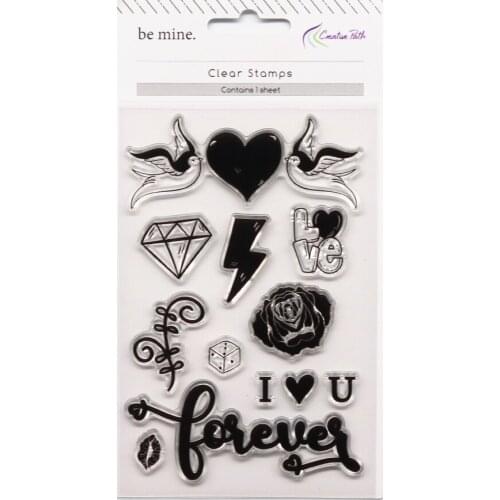 CRZCrafter Clear Stamps Seal Transparent Silicone Valentines Reusable DIY Crafts Scrapbooking Cardmaking Journaling Decorations