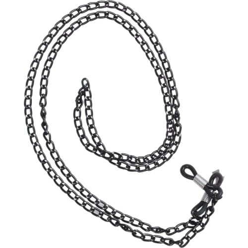 Fashion Black Metal Sunglasses Eyeglass Chain Adjustable Ends Glasses Holder Retainer