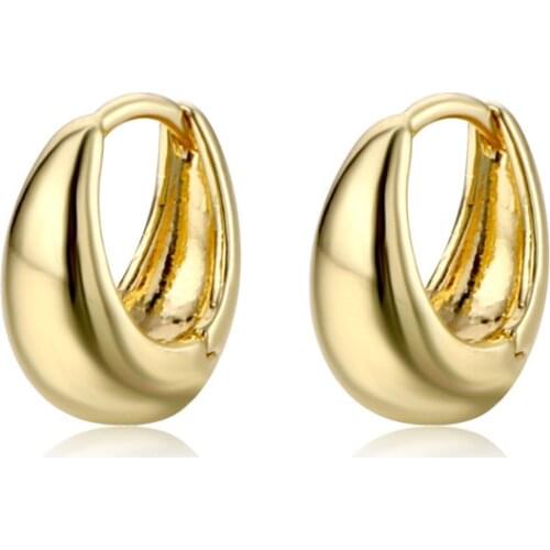 Fashion Croissant Earrings for Women Copper Round Hypoallergenic Hoop Earrings Round Punk Party Jewelry Ear Rings for Women