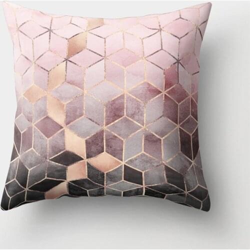 45x45cm Christmas Geometric Printed Peach Skin Polyester Throw Pillow Cases Cushion Case Textile Home Living Room Bedroom