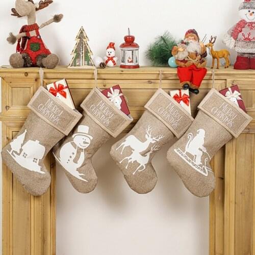 Christmas Stockings Hanging Bags 19" Xmas Stockings Gift Candy Treat Bag for Tree Fireplace Family Holiday Christmas Party Decor
