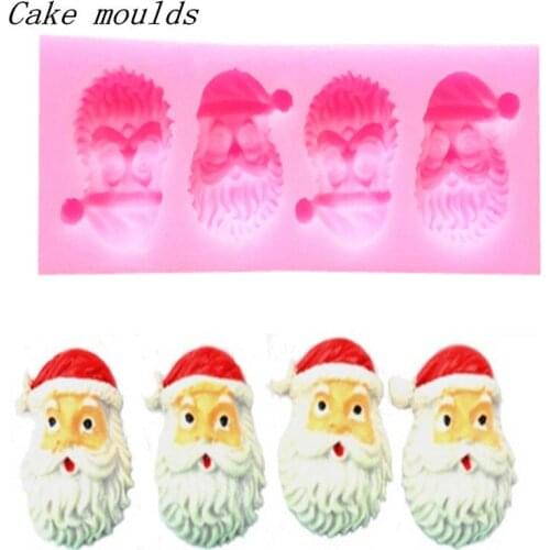 Wholesale Silicone mold K336 Santa Claus shape Decoration Fondant cake mould Baking mold