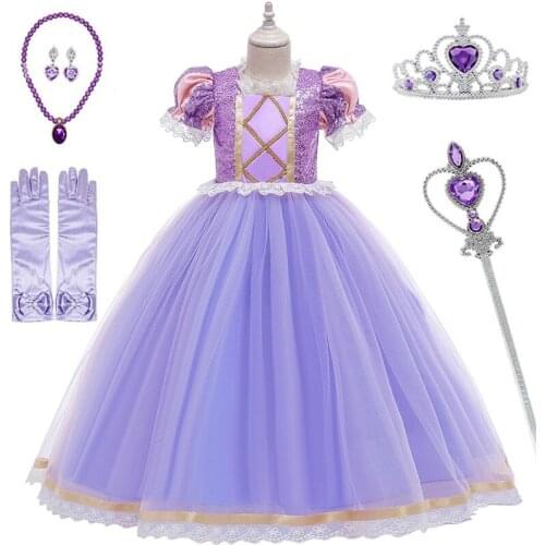 Baby Girl Princess Dress Halloween Party Cosplay Costume 3-12 year old Christmas Purple Sophia Girl Christmas Princess Dress