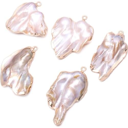 Natural Freshwater Pearl Pendants Irregular Shape Pendants For jewelry making DIY Accessories Fit Necklaces Size 30x35-30x40mm