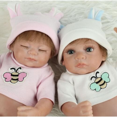 Full Silicone Lifelike Reborn Baby Twin Dolls Precious Collectible Boy and Girl Dolls for Twins Baby Christmas New Year Gifts