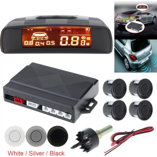Durable LCD Display Car Monitor Parking Sensor Kit Auto Radar Detector 4 Sensors Alarm Indicator Reverse Backup Radar System