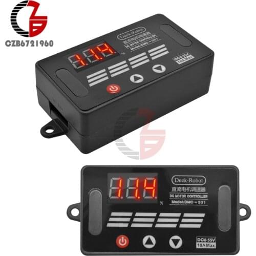 10A DC 8V-55V Voltage Regulator Digital PWM DC Motor Speed Controller Regulator Adjustable Fan LED Light Speed Control Switch
