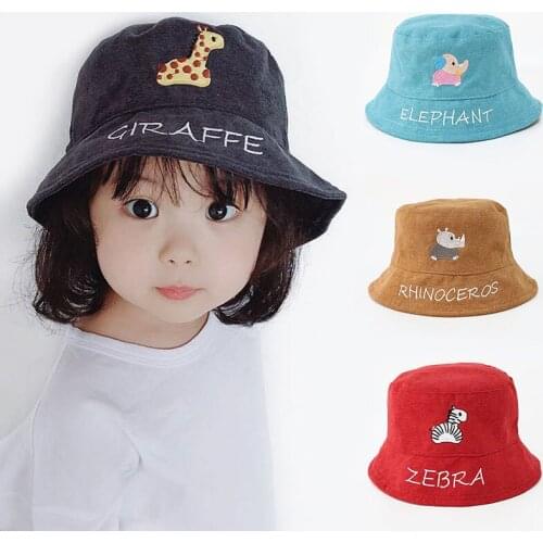 Cartoon Animal Baby Panama Hat Spring Summer Cotton Baby Girl Boy Bucket Hat Children Toddler Sun Hat Beach Kids Hats Caps 2-6Y
