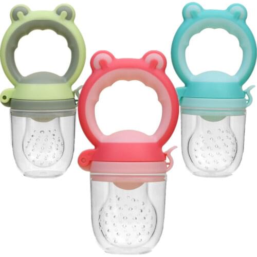 1Pc Silicone Pacifier Feeder for Baby Infant Frog Head Type Milk Fresh Fruit Nibbler Kids Training Nipple Teat Pacifier Bottles