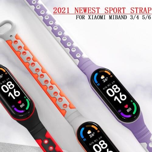 Silicone Smart watchband For Xiaomi Mi band 3 4 5 6 strap Sport belt Replacement bracelet correa for mi band 6/5 4/3 NFC band
