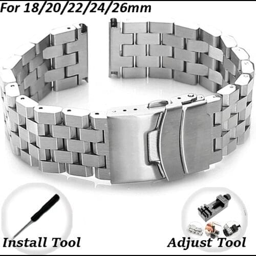 Universal Steel Watch Band For Amazfit Watch Stainless Steel Watch Strap For Galaxy Watch 3 Active 2 Huawei Watch 18 20 22 24mm