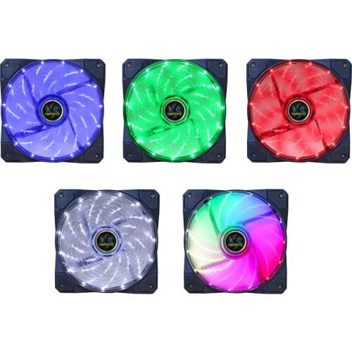 Lanshuo 4Pin 120mm PC Case Fan Cooling 4Pin Adjustable RGB LED 12V DC Cooler RGB Chassis Fan Desktop Computer Cooling Fan