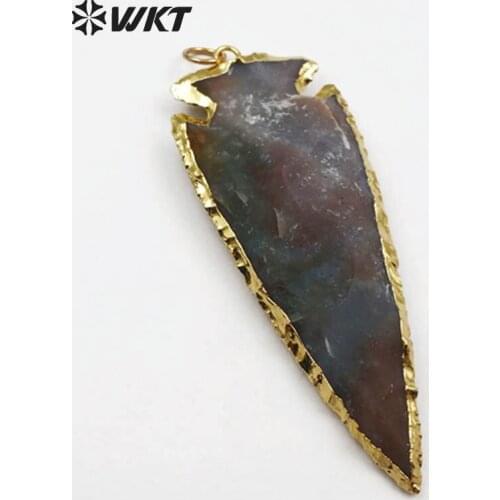 WT-P1378 High quality Design Custom Natural4 Metal Full Plated At gate Arrowhead Pendant with Vintage for women jewelry