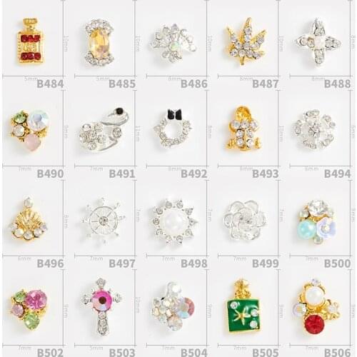 20pcs High Quality Perfume Bottle Maple Leaf Cross Variety Shape Nail Supplies 3D Fashion Charm DIY Nail Art Design