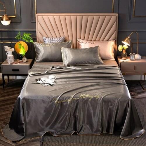 2020 new products Jacquard ice silk mat Bed cover Fitted Sheet Pillowcases 2/3 pcs Lace 160x230cm/250x250cm Bedding