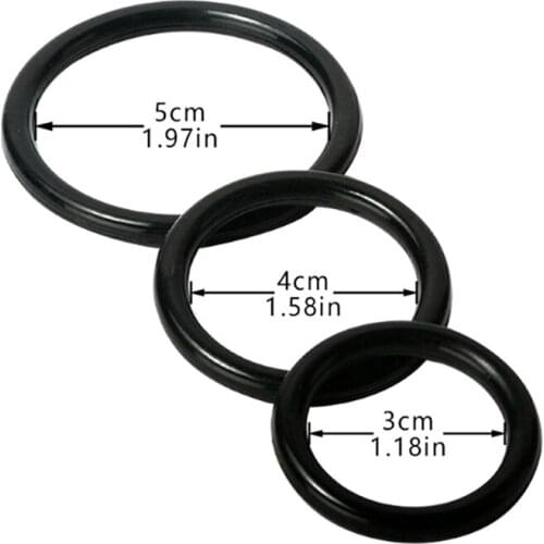 3Pcs 3/4/5cm Silicone Black Penis Rings Cock Ring Adult Products Delay Male Masturbation Sex Toys Stretchy Cock Ring