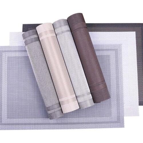 4 Pcs/set Modern Elegant PVC Placemat Dining Table Mat Cafe Anti-slip Hot Placemats Bowl Pad Cup Mat Table Coasters