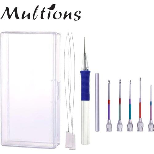 9Pcs/set Cross Stitch Kits Embroidery Stitching Punch Needle & Magic Embroidery Pen DIY Crochet Knitting Needle Sewing Tools