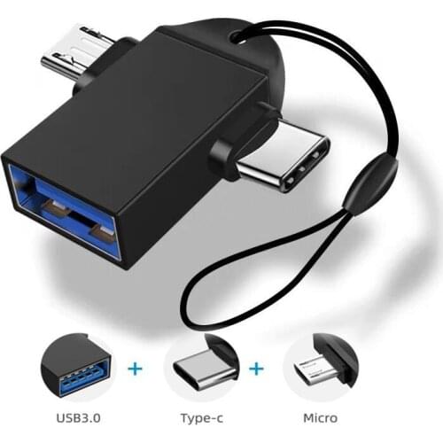 2 In 1 OTG Adapter USB 3.0 Data Transmit Converters For Tablet Hard Disk Drive Phone Aluminum Alloy On The Go Hard Disk Drive