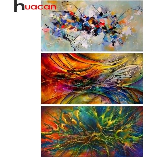Huacan 5D Diamond Embroidery Complete Kit Abstract DIY Diamond Art Painting Mosaic Landscape Needlework Home Decoration