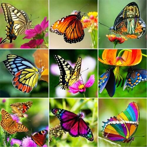 KAMY YI Butterfly Flowers Diamond Painting Landscape Cross Stitch 5D Diy Embroidery Full Diamond Mosaic Crafts Home Decoration