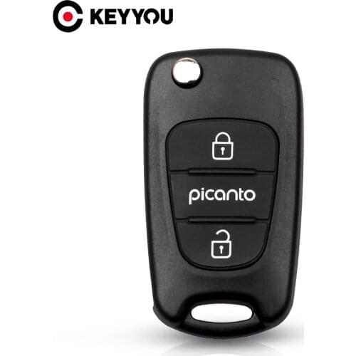 KEYYOU Flip Remote Key Shell Fob For Hyundai For Kia K2 K5 Picanto Car 3 Buttons Folding Keys Blank Case Cover Replacement