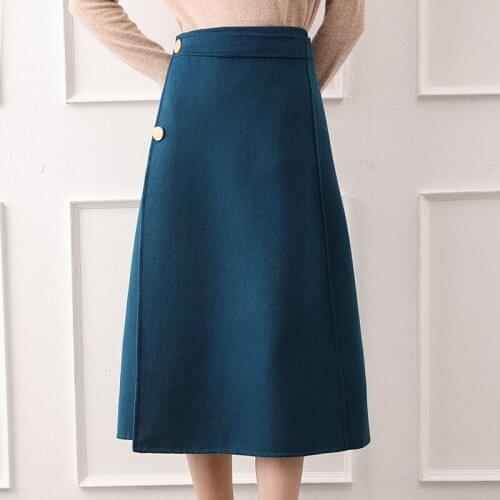 FRSEUCAG brand hot Half-length skirt women 2020 winter new bag hip wool skirt double-sided woolen one-step skirt woolen skirt