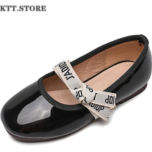KTT Childrens Flats Shoes for Big Girls Autumn Princess Girls Boat Shoes Slip-on Leather Fashion Shoes In Kid Red Leather Shoes